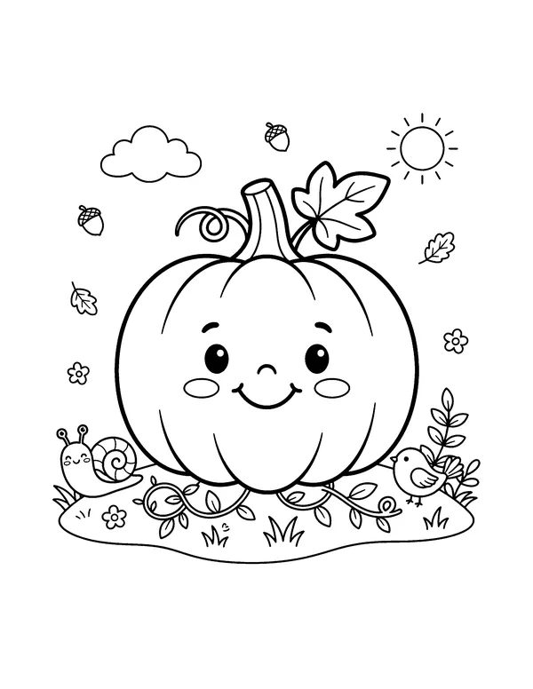 Smiling Pumpkin coloring page